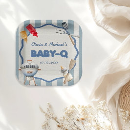 Plato De Papel Placas de papel Baby Shower BBQ Baby Q