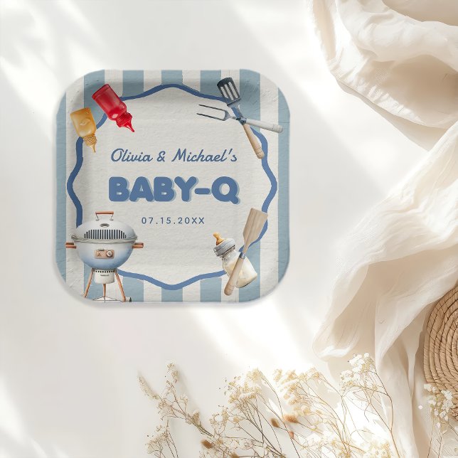 Plato De Papel Placas de papel Baby Shower BBQ Baby Q (Subido por el creador)