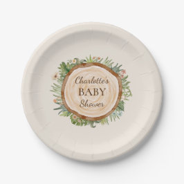 Plato De Papel Placas de papel Baby Shower beige para dinosaurios