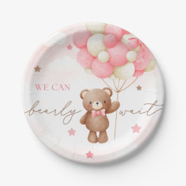 Plato De Papel Placas de papel Baby Shower Chica de globo de osit