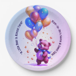 Plato De Papel Placas de papel Baby Shower con globo de oseo Tedd