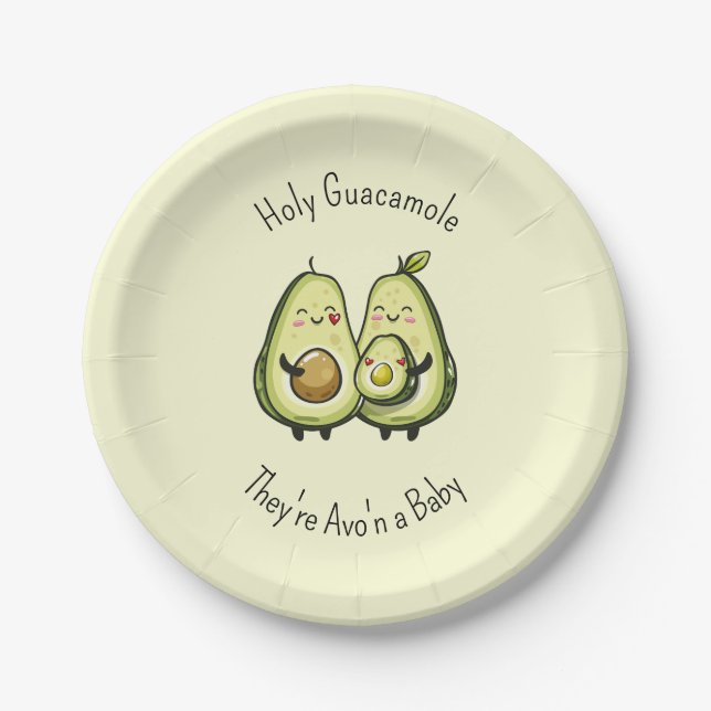 Plato De Papel Placas de papel Baby Shower de aguacate (Anverso)
