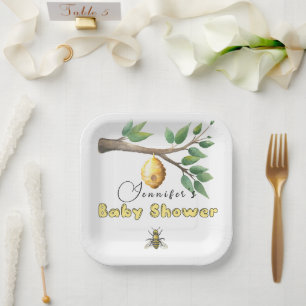 Plato De Papel Placas de papel Baby Shower de bebe de miel