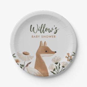 Plato De Papel Placas de papel Baby Shower de Boho Woodland Fox