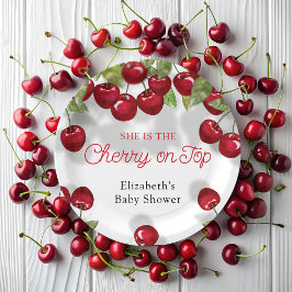 Plato De Papel Placas de papel Baby Shower de cerezo dulce