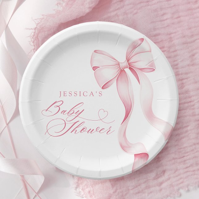 Plato De Papel Placas de papel Baby Shower de cinta rosa (Subido por el creador)