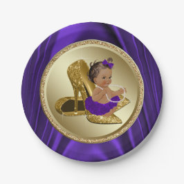 Plato De Papel Placas de papel Baby Shower de color morado
