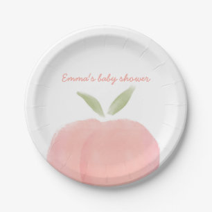 Plato De Papel Placas de papel Baby Shower de color rosa dulce y