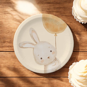 Plato De Papel Placas de papel Baby Shower de conejo de globo acu