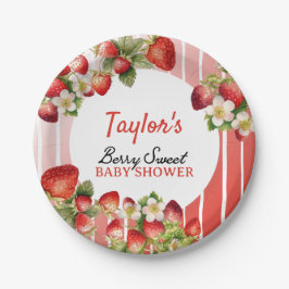 Plato De Papel Placas de papel Baby Shower de fresa