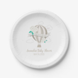 Plato De Papel Placas de papel Baby Shower de globo de aire calie