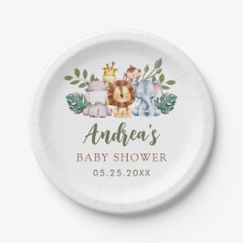 Plato De Papel Placas de papel Baby Shower de la jungla safari de
