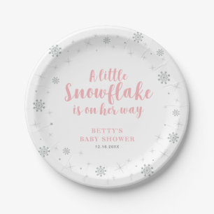 Plato De Papel Placas de papel Baby Shower de nieve para Winter W
