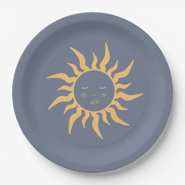 Plato De Papel Placas de papel Baby Shower de Sun (Anverso)