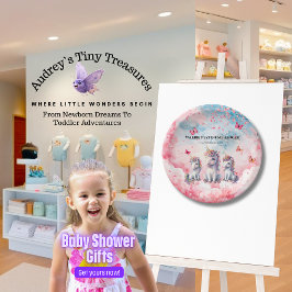 Plato De Papel Placas de papel Baby Shower de Unicornio encantada