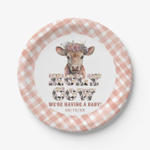 Plato De Papel Placas de papel Baby Shower de vaca sagrada