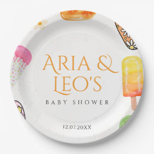 Plato De Papel Placas de papel Baby Shower de verano para paletas