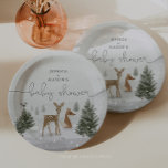 Plato De Papel Placas de papel Baby Shower de Winter Boho Woodlan<br><div class="desc">¡Celebra la nueva incorporación con estos divertidos platos de papel para la ducha de bebé! Recogida de animales de bosque de Boho de invierno. Ver más diseños digitales en creativeuniondesign.etsy.com</div>