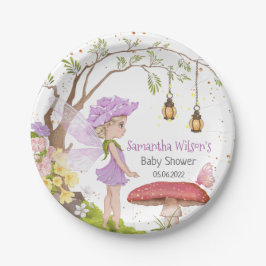 Plato De Papel Placas de papel Baby Shower moradas de flores de h