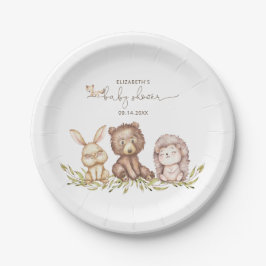 Plato De Papel Placas de papel Baby Shower para animales de Woodl