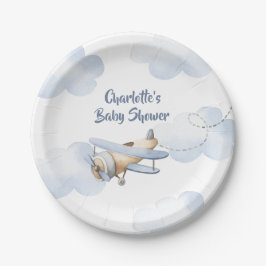 Plato De Papel Placas de papel Baby Shower para aviones