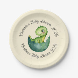 Plato De Papel Placas de papel Baby Shower para Baby Dino