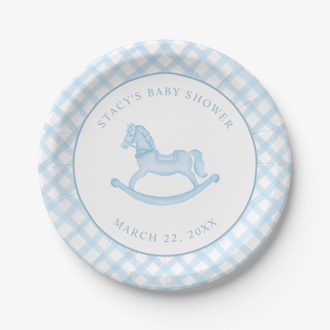 Plato De Papel Placas de papel Baby Shower para caballos de Rocas (Anverso)