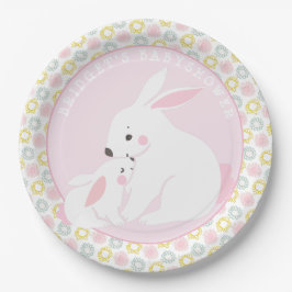 Plato De Papel Placas de papel Baby Shower para conejito madre y