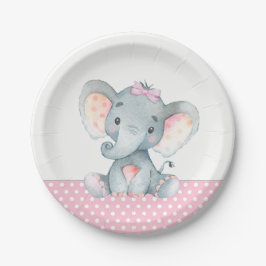 Plato De Papel Placas de papel Baby Shower para elefantes para be