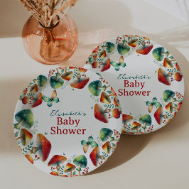Plato De Papel Placas de papel Baby Shower para hongos foresteros