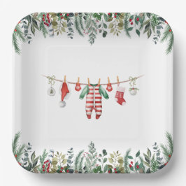 Plato De Papel Placas de papel Baby Shower para invierno