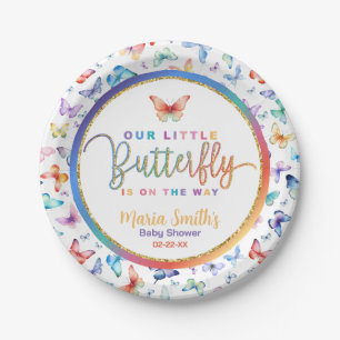 Plato De Papel Placas de papel Baby Shower para mariposa