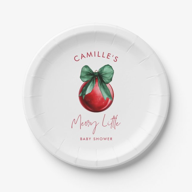 Plato De Papel Placas de papel Baby Shower para navidades (Anverso)