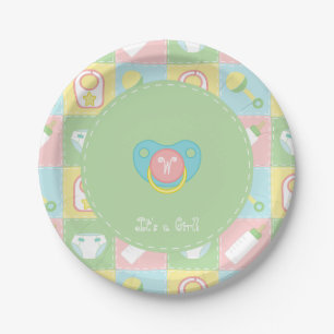 Plato De Papel Placas de papel Baby Shower para niños de poca cap