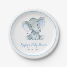Plato De Papel Placas de papel Baby Shower para niños elefantes