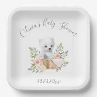 Placas de papel Baby Shower para osos polares