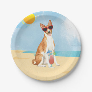 Plato De Papel Placas de papel Basenji de verano
