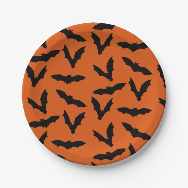 Plato De Papel Placas de papel Bats Halloween (Anverso)