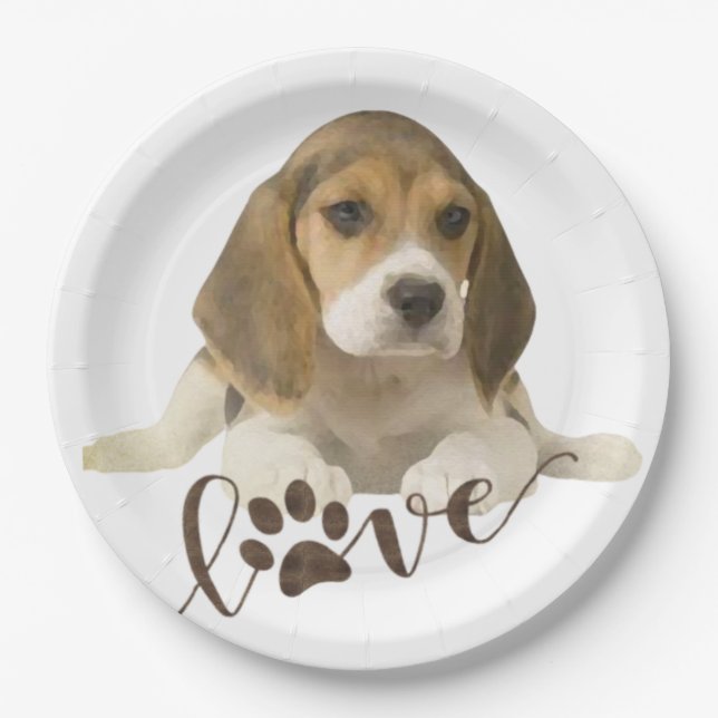 Plato De Papel Placas de papel beagle (Anverso)