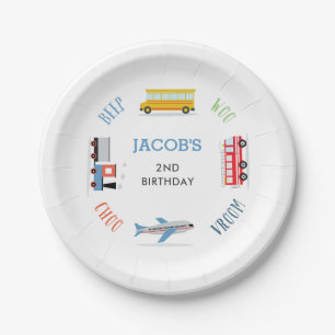 Plato De Papel Placas de papel Beep Vroom Woo Airplane2b