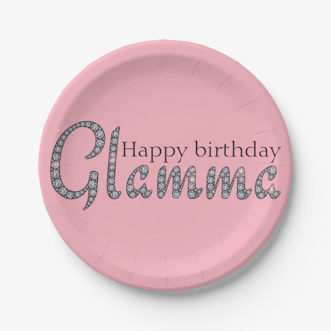 Plato De Papel Placas de papel bling de Glamma (Anverso)