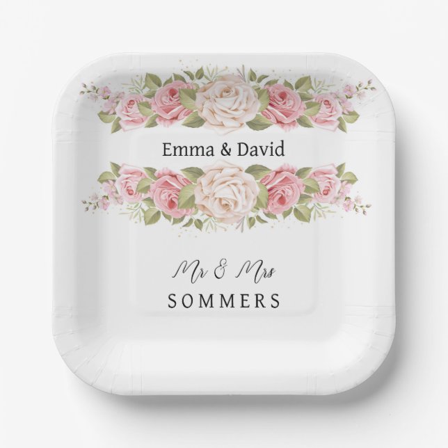 Plato De Papel Placas de papel boda (Anverso)