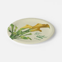 Placas de papel Boda Calla Lily encantadoras
