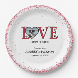 Plato De Papel Placas de papel Boda con fotos en forma de corazón