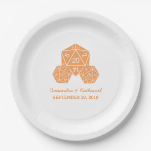 Plato De Papel Placas de papel Boda D20 de naranja