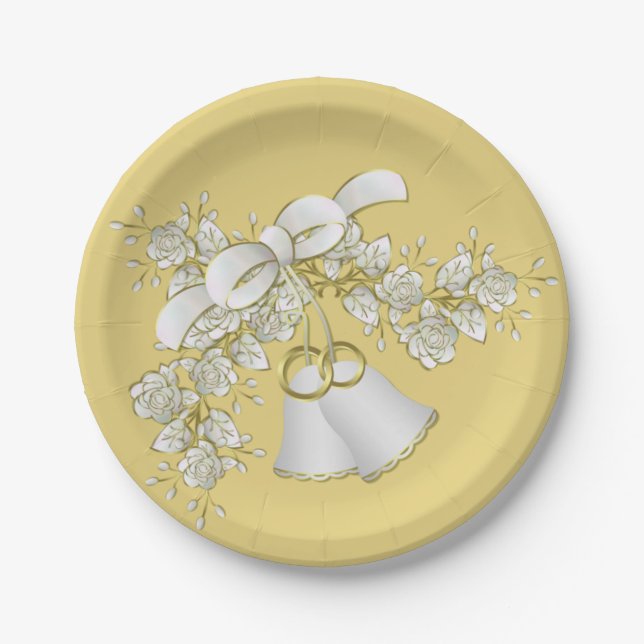 Plato De Papel Placas de papel boda de 7" (Anverso)
