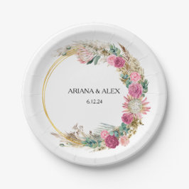Plato De Papel Placas de papel Boda de eucalipto floral