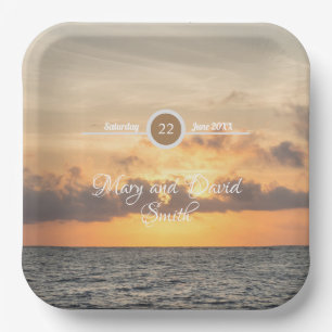 Plato De Papel Placas de papel Boda de Folly Beach Morning