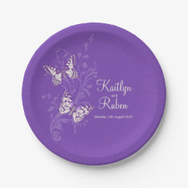 Plato De Papel Placas de papel boda de mariposas con tinta