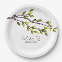 Plato De Papel Placas de papel Boda de ramas pinchadas
